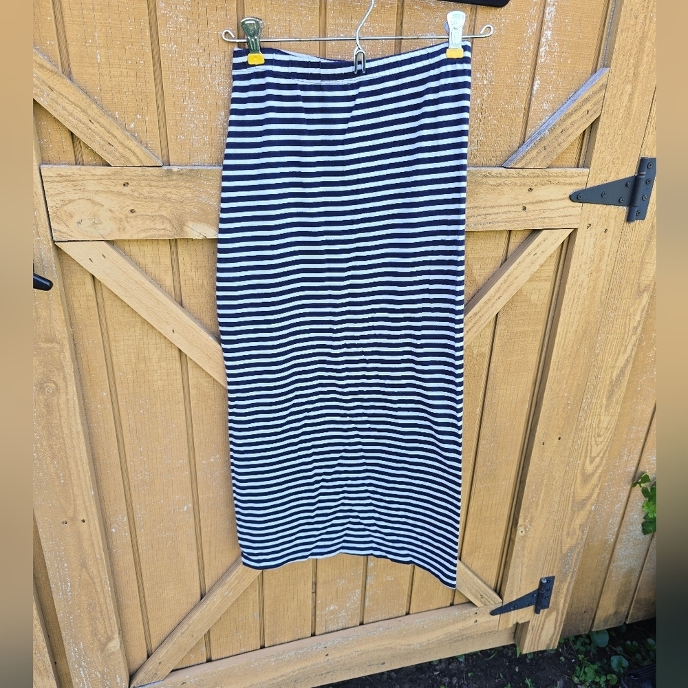Billabong Blue And White Striped Skirt With Slit Size Small